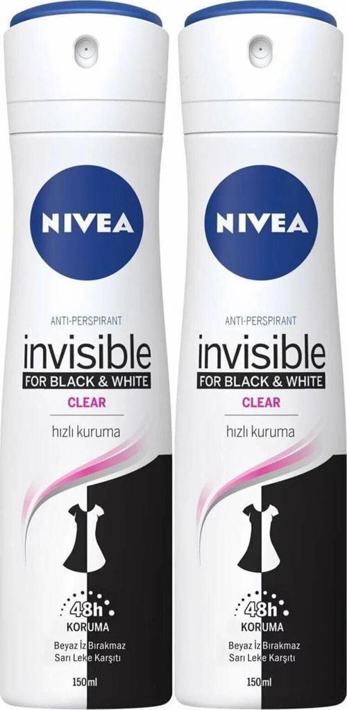 Invısıble Black&Whıte Sprey Deodorant 150 ml Kadın 2'Li Avantaj Paketi