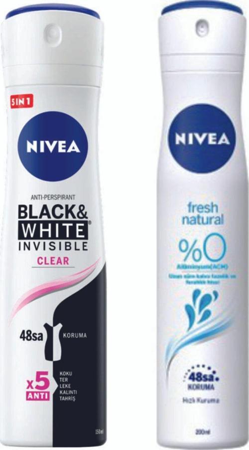 Kadın Invisible Black & White Clear Deodorant Fresh Natural