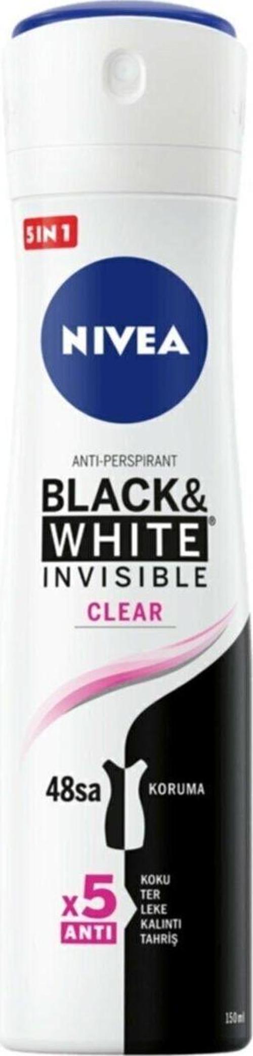 Kadın Sprey Deodorant Black White Invisible Clear