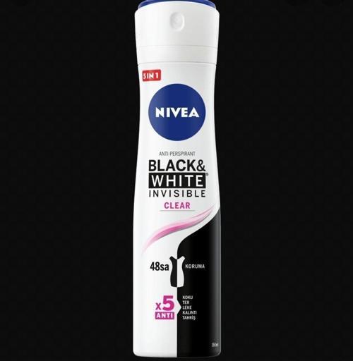 Kadın Sprey Deodorant Black & White Invisible Clear 150 ml. Kadın