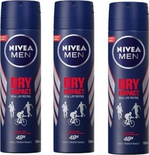 Dry Impact 48H Hızlı Kuruma Anti-Perspirant Erkek Deodorant X 3 Adet
