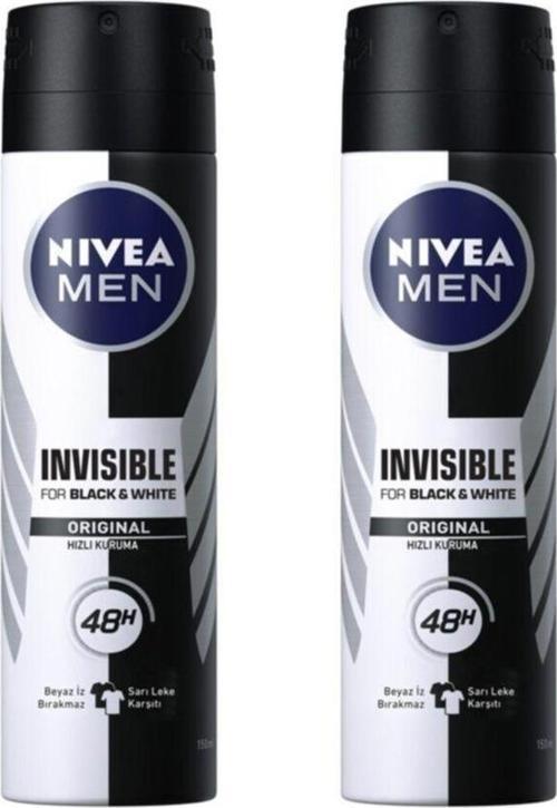 Invisible For Black & White Original Hızlı Kuruma Erkek Deodorant 2 X 150 ml