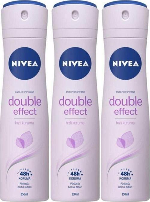 Woman Double Effect Hızlı Kuruma 48H Koruma Pürüzsüz Koltuk Altları Kadın Deodorant X 3 Adet
