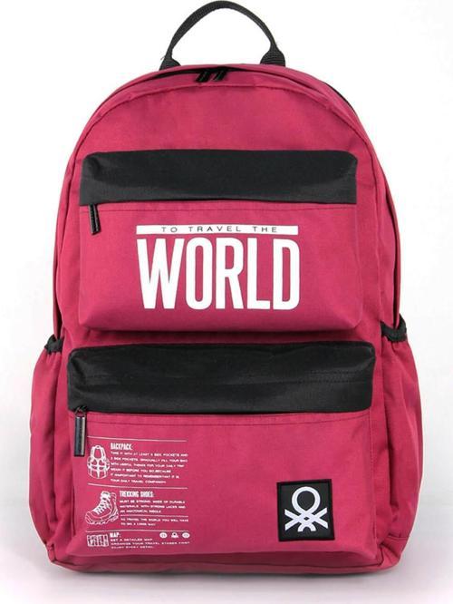 "The World" Okul Sırt Çantası Kırmızı / 03833