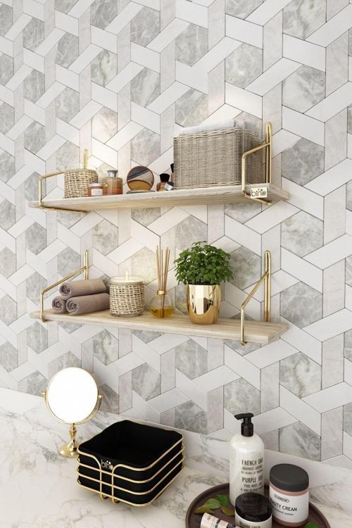 Banyo Rafı Gold Paslanmaz Banyo Düzenleyici Banyo Mutfak Organizer 2'Li Set