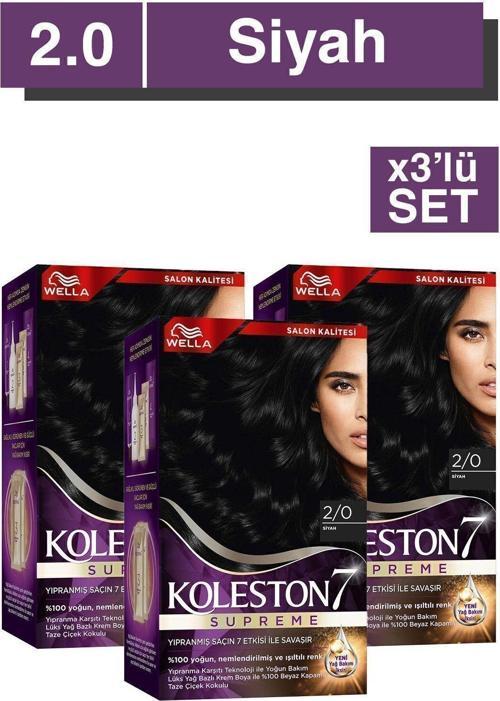 Supreme Saç Boyası 2/0 Siyah x3' li Set