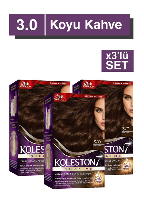 Supreme Saç Boyası 3/0 Koyu Kahve x3' li Set