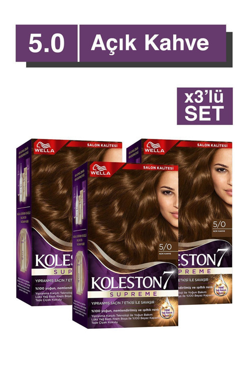 Supreme Saç Boyası 5/0 Açık Kahve x3'li Set