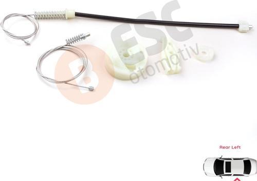 Peugeot 206 CC Cabriolet İçin Arka Sol Cam Kriko Tamir Seti