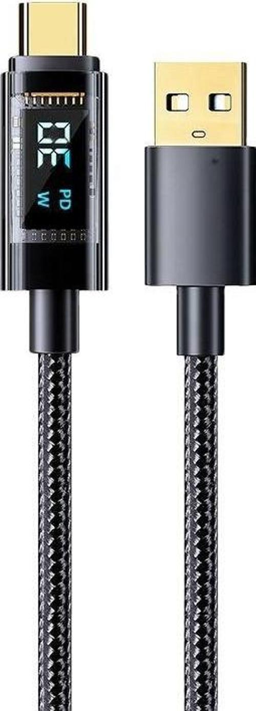 HDX1302K Dijital Göstergeli  Usb To Type-C Hızlı Şarj Kablosu 100W 1.2m
