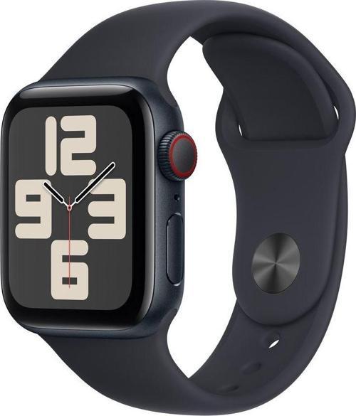 Watch SE GPS + Cellular 40mm Gece Yarısı Alüminyum Kasa ve Gece Yarısı Spor Kordon - M/L