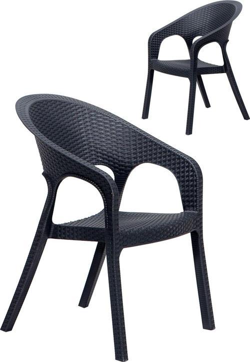 2 Adet Garden Antrasit Sandalye / Balkon - Bahçe - Teras