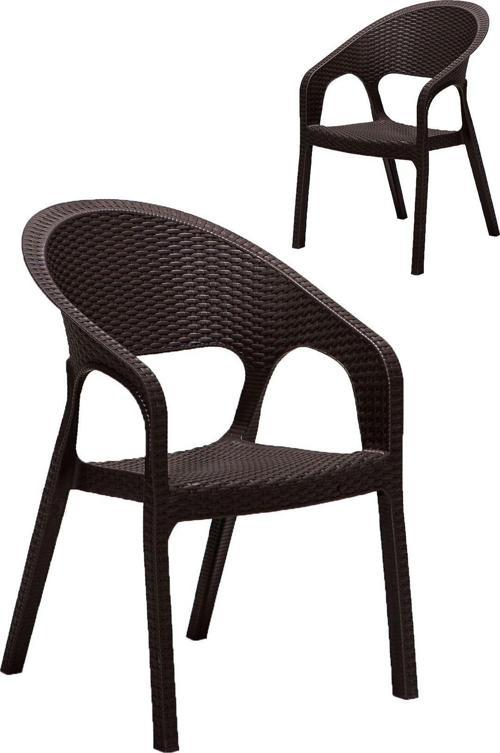 2 Adet Garden Kahve Sandalye / Balkon - Bahçe - Teras