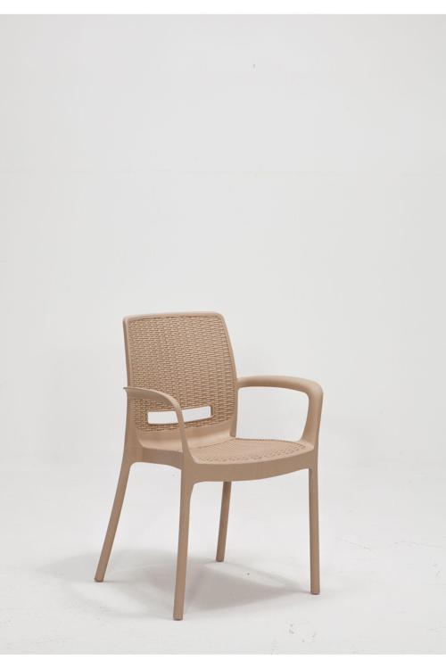 4 Adet Rattan Lüx Cappucino Sandalye / Balkon - Bahçe - Teras