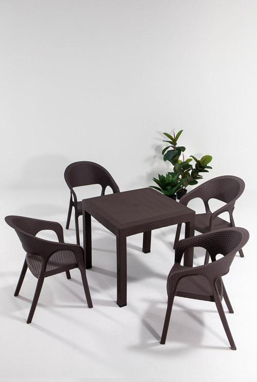 Garden Rattan Kahve Masa Takımı Bahçe&Balkon