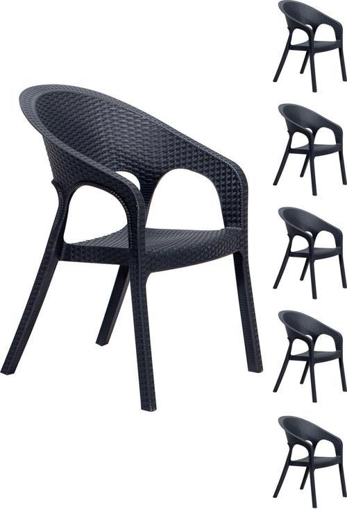 6 Adet Garden Antrasit Sandalye / Balkon - Bahçe - Teras