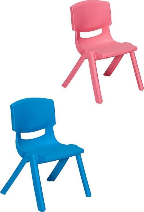 Junior 2 Adet Ergonomik Konforlu Anaokulu Kreş Çocuk Sandalyesi - Mavi/Pembe