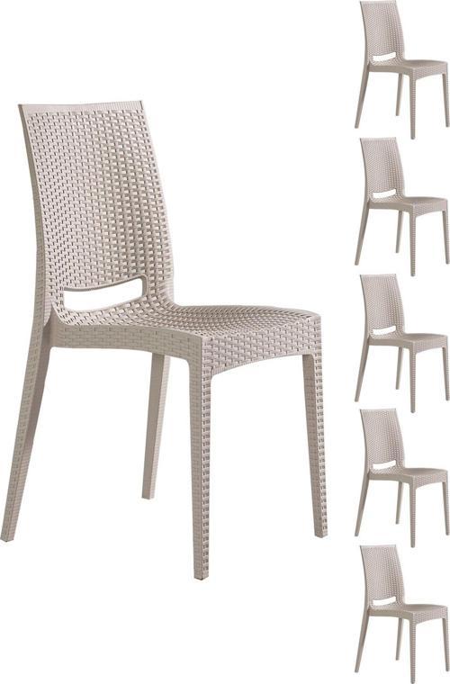 6 Adet Rattan Cappucino Sandalye / Balkon - Bahçe - Teras