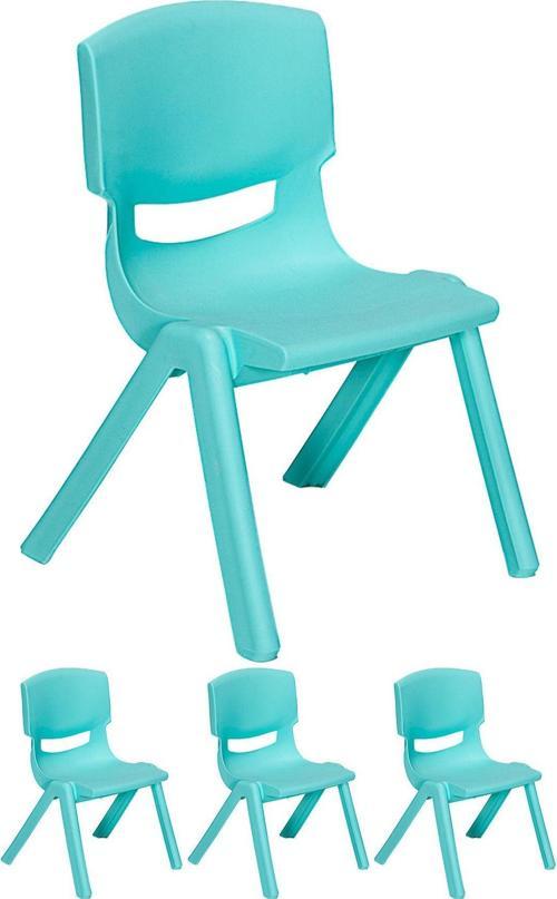 Junior 4 Adet Ergonomik Konforlu Anaokulu Kreş Çocuk Sandalyesi - Turkuaz