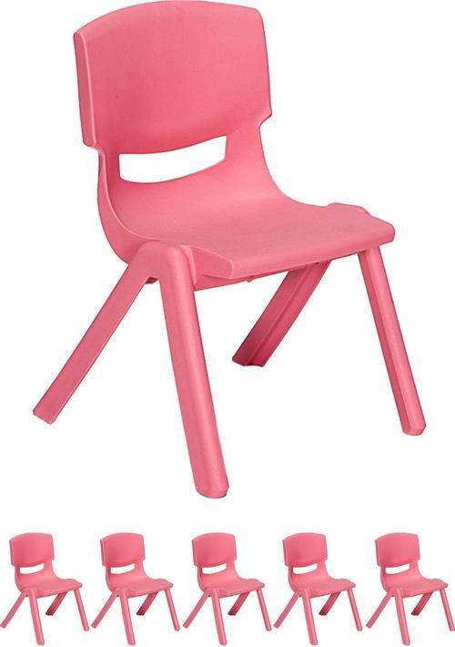 Junior 6 Adet Ergonomik Konforlu Anaokulu Kreş Çocuk Sandalyesi - Pembe