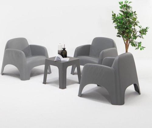 Şile Pratik Bahçe, Balkon Oturma Grubu ( 1+1+1+S ) Bahçe Mobilyası / Gri