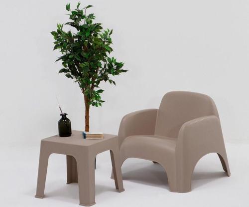 Şile Pratik Bahçe, Balkon Oturma Grubu ( 1+S ) Bahçe Mobilyası / Cappucino