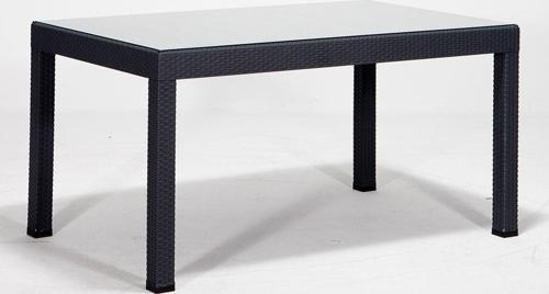 Rattan 90X150 Camlı Antrasit Masa - Bahçe&Balkon&Teras