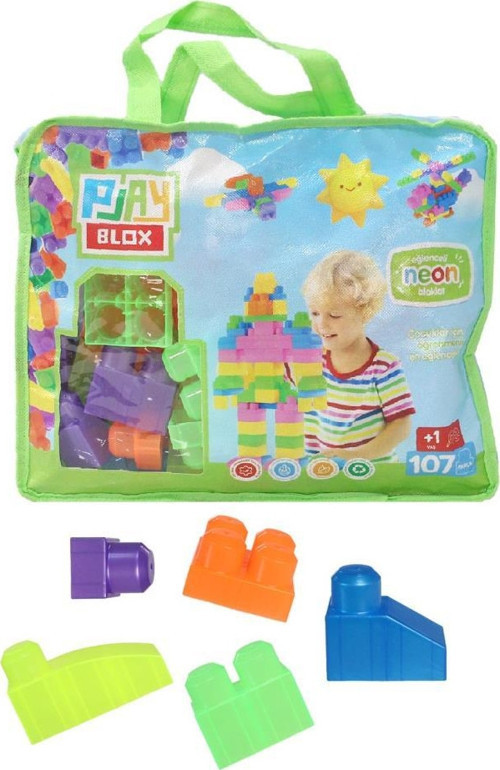 Play Blox Neon Blok Yapı Oyuncakları Çantalı 107 Parça 2960