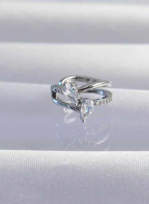 Pirinç Gümüş Renk Zirkon Taşlı Damla Earcuff Küpe - EBJ240820W26734