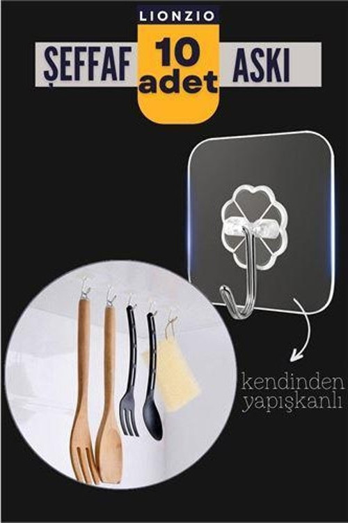 TransForMacion Şeffaf Yapışkanlı Askı Lionzio Design 10 ADET 718407