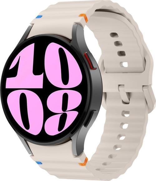 Samsung Galaxy Watch 6 40-43-44-47mm İle Uyumlu Metal Tokalı Dalgalı Spor Silikon Kordon