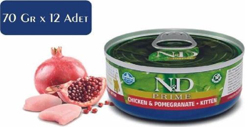 Nd Prime Kedi Konserve Mama Tavuk & Nar Kitten 70 gr * 12 Adet