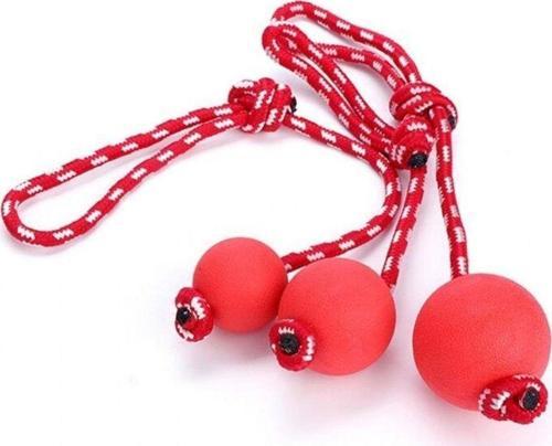 Kauçuk Toplu Kordon Halatlı Köpek Oyuncağı 33 Cm Top 6 Cm