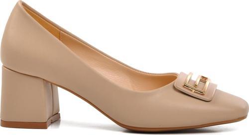 312237 Bej Cilt Kadın Topuklu Ayakkabı