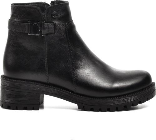 PC-52024 Siyah Hakiki Deri İçi Polarlı Kadın Bot