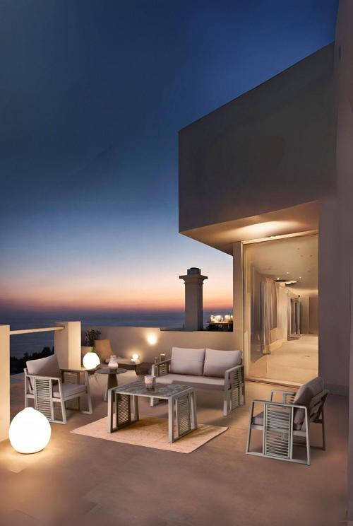 Modena Bahçe Balkon Oturma Grubu Yeşil 2+1+1+Seramik Sehpa