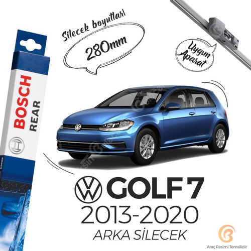Rear Volkswagen Golf 7 2013 - 2020 Arka Silecek - A282H