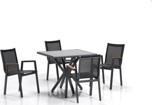 Samara 90*90 Bahçe Masa Takımı - Cam Tablalı