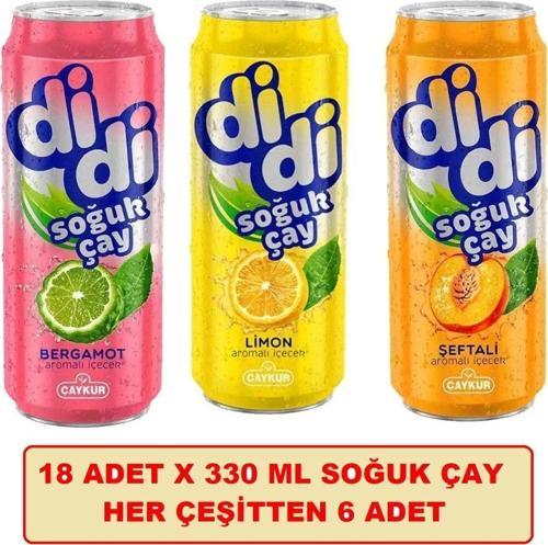 Didi Hepsibir Paketi Bergamot + Limon + Şeftali Soğuk Çay 330 Ml X 18 Adet