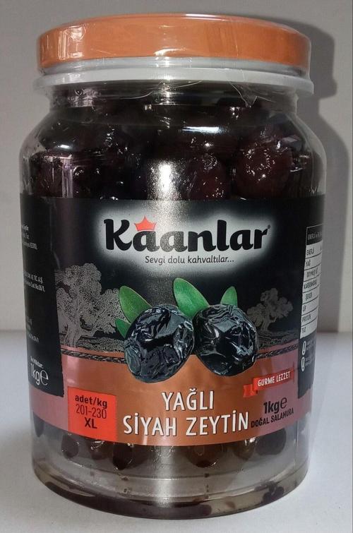 Doğal Salamura Yağlı Siyah Zeytin 201-230 KLB 1 kg Pet Ambalaj