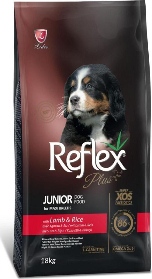 Plus Junior Kuzu Etli Pirinçli Büyük Irk Yavru Köpek Maması 18 Kg