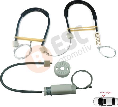 Mercedes CLS W219 2004-2010 İçin Ön Sağ Cam Kriko Tamir Seti 2197201046