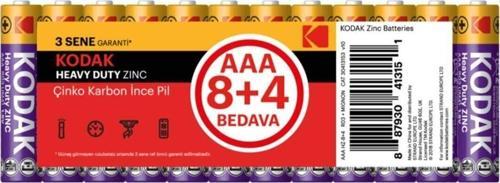 K3ahz-8+4 Shrınk Çinko Karbon Ince Pil