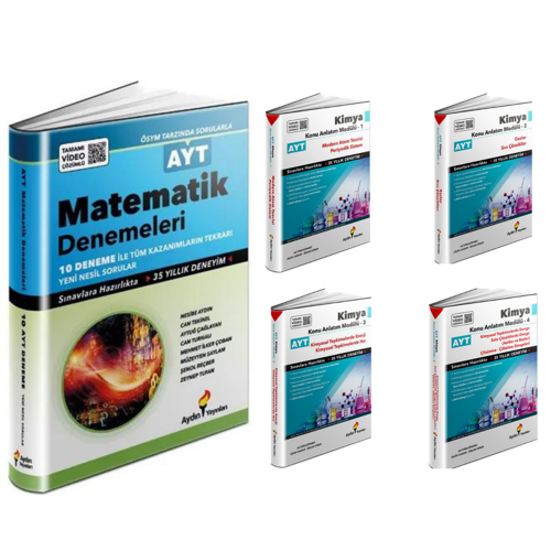 Aydın Yayınları Ayt  Matematik 10 Deneme &  Ayt Kimya (1,2,3,4) Modülleri