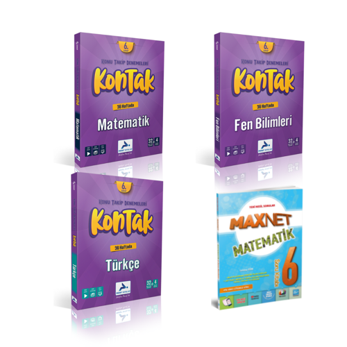 Paraf Yayınları 6.Sınıf Kontak Matematik Fen Bil. Türkçe Deneme &  6.Sınıf Matematik Soru Kitabı