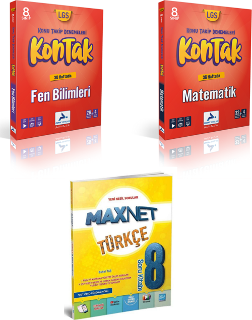 Paraf Yayınları 8.sınıf Kontak Matematik Fen Bil. Deneme &  8.sınıf Türkçe Soru Kitabı