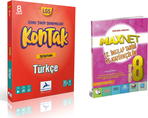 Paraf Yayınları 8.sınıf Kontak Türkçe Deneme &  8.sınıf İnkılap Soru Kitabı