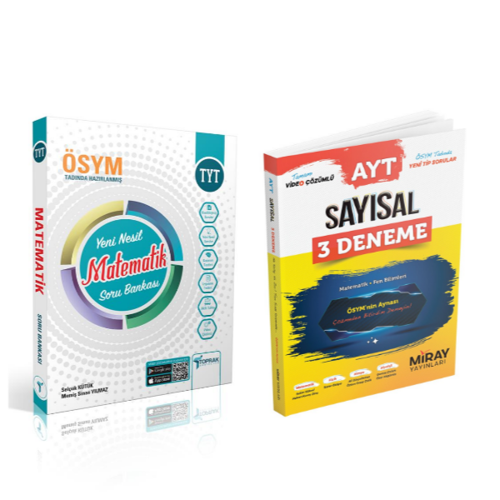 Toprak Ayt Matematik Srou Bankası & Miray Ayt Sayısal 3 Deneme