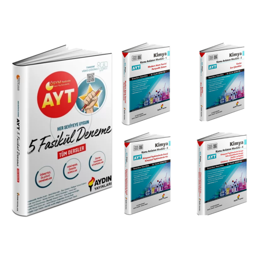 Aydın Yayınları Ayt 5 Fasikül  Deneme &  Kimya (1,2,3,4)  Modülleri