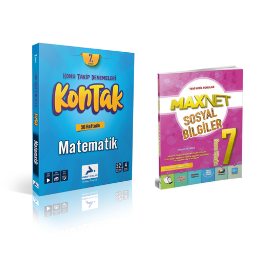 Paraf Yayınları 7.sınıf Kontak Matematik Deneme &  7.sınıf Sosyal Bil. Soru Kitabı